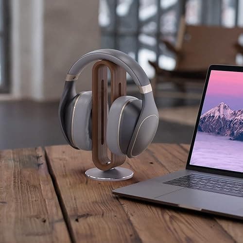 BRIMFORD Kopfhörer Ständer Holz Schreibtisch - U-Form Headset Halterung - Aluminium Gaming Kopfhörer Aufbewahrung - Universal für Sennheiser Bose Sony Airpods Max - Tisch Organizer Accessoire thumbnail 9