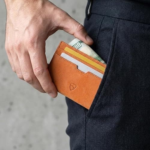 Vaultskin MOORGATE Slim Card Holder – Minimalist Leather Wallet with RFID Blocking, Front Pocket Credit Card Case for Men & Women thumbnail 3