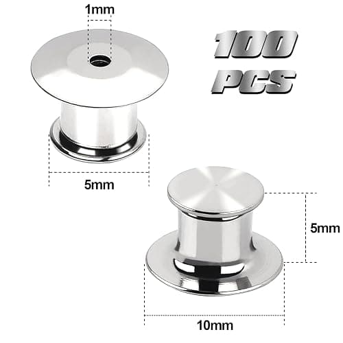 DECYOOL 100 Pieces Metal Pin Backs Locking Pin Keepers Locking Clasp | Nickel Plated Copper,convenient to carry, and blend seamlessly behind any pin,No Tools Required Spring Loaded Lock thumbnail 3
