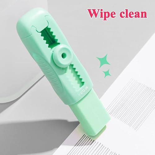 M&G 4+1 Pack Rubber Erasers Sliding Retractable Eraser, Soft Cute Erasers Push Pull Large Pencil Eraser with Plastic Sleeve 4 Refill Eraser for Students Kids, School Office Home Supplies (Green) thumbnail 8