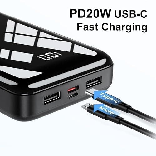 Power Bank 27,000mAh, QC 4.0 USB C 22.5W Fast Charging PD 20W Portable Charger, Mobile Phone Battery Pack 3 Outputs & 2 Inputs High Capacity Compatible for Smartphones thumbnail 8