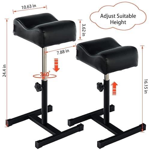QUEESALN Pedicure Manicure Footrest Adjustable Height Stand Beauty SPA Salon Nail Care Black thumbnail 2