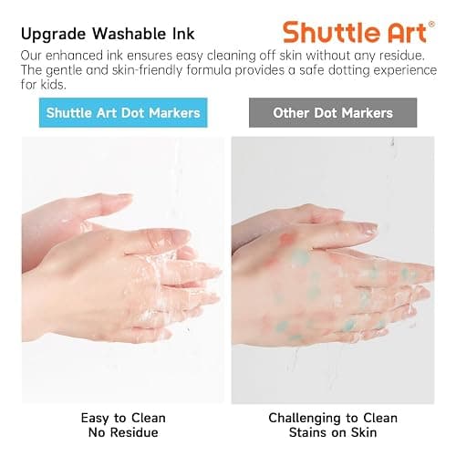 Shuttle Art Dot Markers, 20 Colors Washable Markers for Toddlers,Bingo Daubers Supplies Kids Preschool Children, Non Toxic Water-Based thumbnail 6