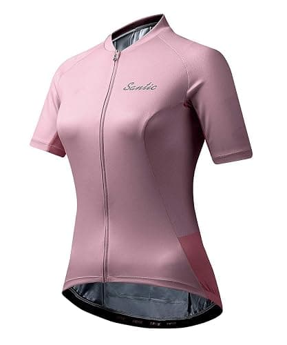 Santic Women's Cycling Jersey Short Sleeve Biking Shirt Full Zip Tops with 3 Pockets Breathable Quick Dry - Image 1