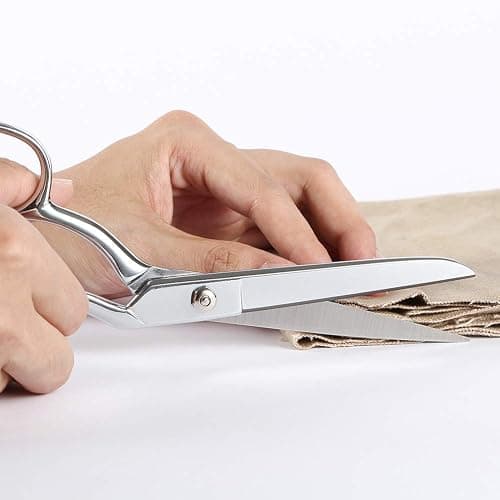 LIVINGO 8" Professional Heavy Duty Tailor Fabric Scissors, Dressmaker Sewing Classic Stainless Steel Ultra Sharp Forged Shears, Bent A-silver thumbnail 2