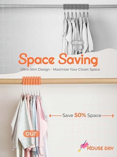 HOUSE DAY Premium Baby Hangers 120 Pack, 11 Inch Kids Plastic Hangers White, Slim Childrens Hanger for Infant, Toddler, Child Clothes, Non-Slip Sturdy and Durable Baby Clothes Hanger for Closet thumbnail 5