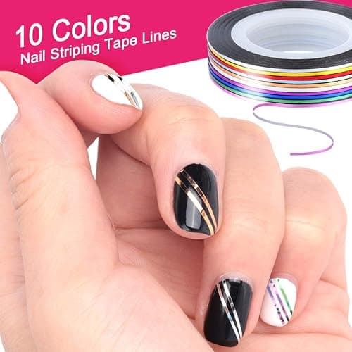Teenitor Nail Art Kit Nail Art Tools, Nail Design Kit with Nail Art Brushes, Nail Tape Nail Gems Rhinestones, Nail Dotting Tools Nail Foil, Butterfly Nail Design Tools for Nail Art Supplies thumbnail 8