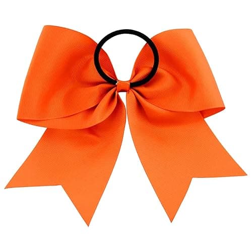 WillingTee 20Pcs 8" Large Cheer Bows for Girls Ponytail Holder Grosgrain Ribbon Cheerleading Bows Elastic Hair Tie Bands for Baby Girls School Colleage Teens Senior Cheerleader thumbnail 3