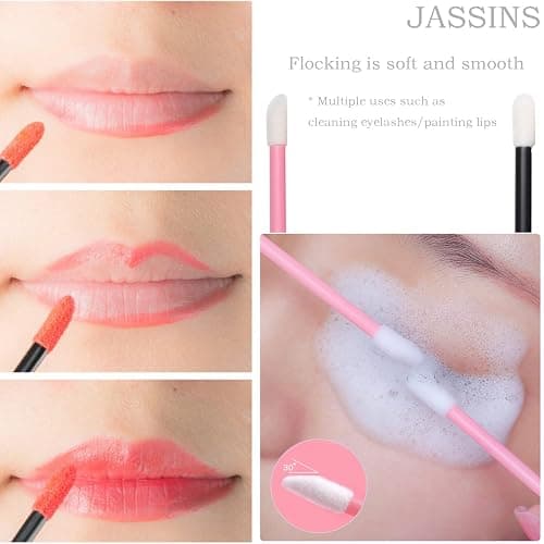 300pcs Disposable Makeup Tool Kit,Brow brush/Mascara brush/Lip Applicators/Eyeshadow applicators/Eye liner brush,JASSINS Makeup Disposable Accessories With Organizer Box thumbnail 7