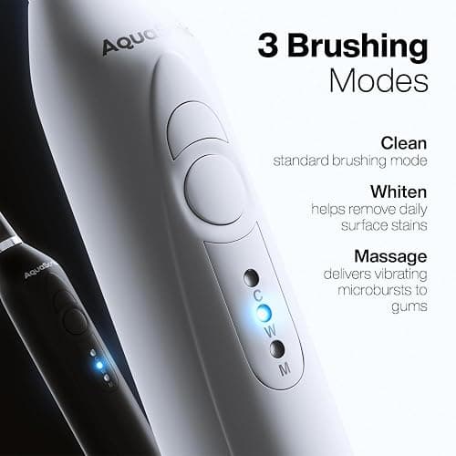 Aquasonic Duo - Dual Handle Ultra Whitening 40,000 VPM Wireless Charging Electric ToothBrushes - 3 Modes with Smart Timers - 10 Dupont Brush Heads & 2 Travel Cases Included thumbnail 4
