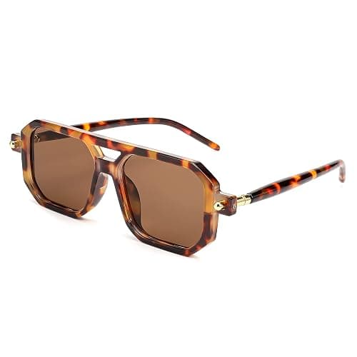 FEISEDY Vintage Square 70s Flat Aviator Sunglasses Women Men Classic Retro Stylish Frame UV400 Sunglasses B2622 - Image 1