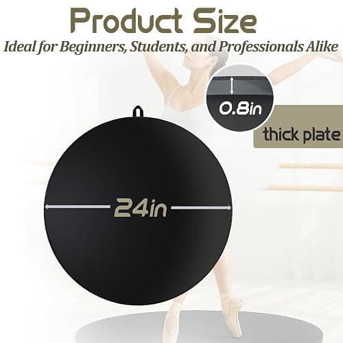 koretech Portable Dance Floor Round, 24" Ballet Wood Floor, Dance Turning Board, Smooth Ballet Dance Floor for Home, Studio and Outdoor thumbnail 3