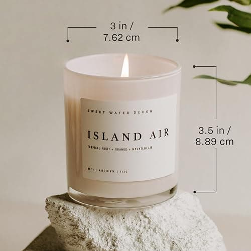 Sweet Water Decor Cashmere and Vanilla Soy Candle - Soft Cashmere, Sandalwood, Jasmine, and Vanilla Scented Candle for Spring - 11oz White Jar and Wood Lid, 50+ Hour Burn Time, Made in The USA thumbnail 4