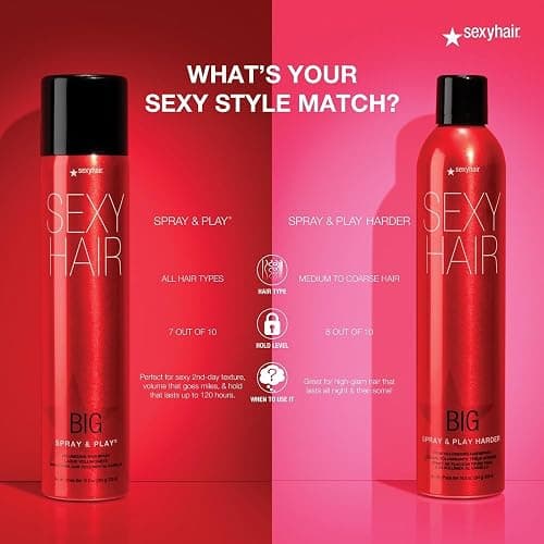 SexyHair Big Spray & Play Harder Firm Volumizing Hairspray | All Day Hold and Shine | Up to 72 Hour Humidity Resistance thumbnail 6