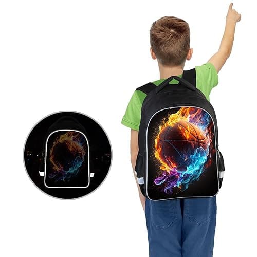 RTBBCKS Backpack Set, Basketball Backpack for School, Bookbag with Lunch Box, Perfect for Boys thumbnail 4