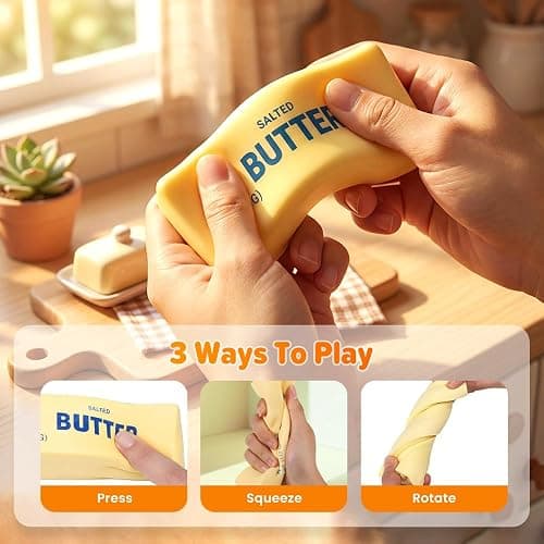 Butter Squishy, 2026 New 5.51x1.57inch Slow Rising Sensory Relaxation Tool, Premium Stress Relief Ball for Anxiety Relief, Party Favors & Office Daily Use (2 Pack) thumbnail 4