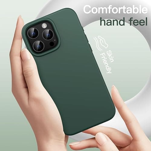 JETech Liquid Silicone Case for iPhone 16 Pro 6.3-Inch, Silky Soft Touch Full-Body Protective Phone Case, Anti-Scratch Shockproof Cover with Microfiber Lining (Midnight Green) thumbnail 3