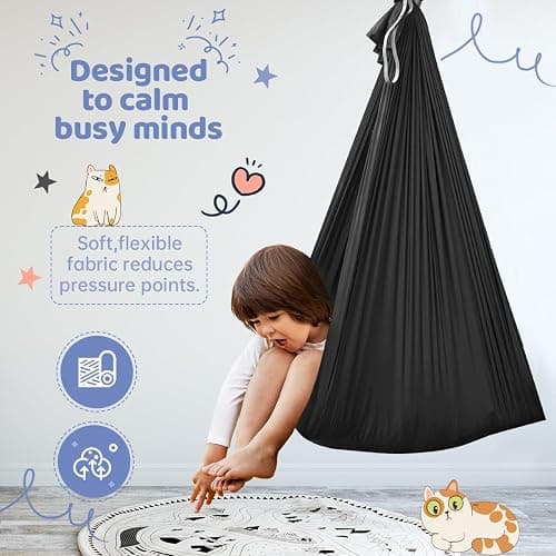 Therapy Swing for Kids with Special Needs (Hardware Included) Sensory Swing Cuddle Indoor Outdoor Adjustable Hammock for Children with Autism, ADHD, Aspergers, Sensory Integration thumbnail 5