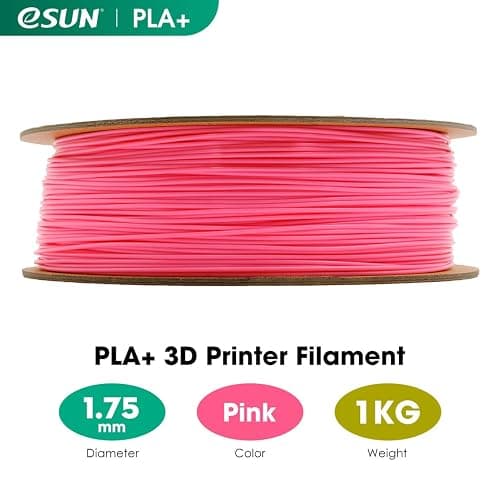 eSUN PLA+ Filament 1.75mm, Enhanced Toughness 3D Printer Filament PLA Plus, Dimensional Accuracy +/- 0.03mm, 1KG Spool (2.2 LBS) 3D Printing Filament for 3D Printers, Pink thumbnail 2