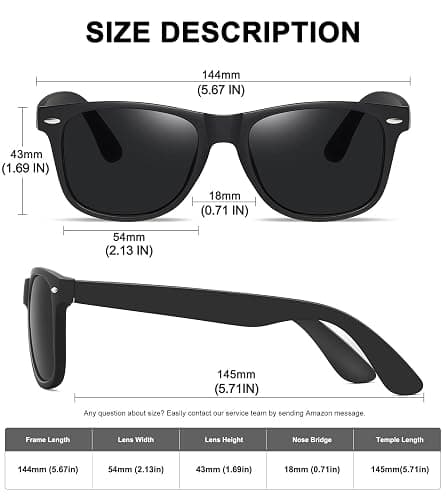 MEETSUN Polarized Sunglasses for Women Men Classic Retro Trendy Driving Sun Glasses UV400 Protection (3 Pack) thumbnail 6