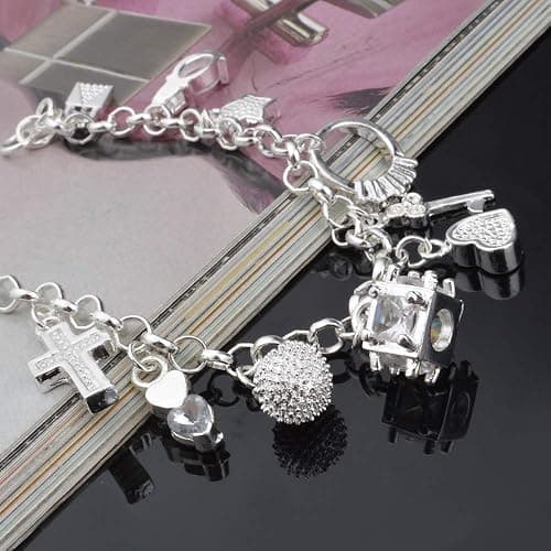 🟢silver charm bracelet  thumbnail 5