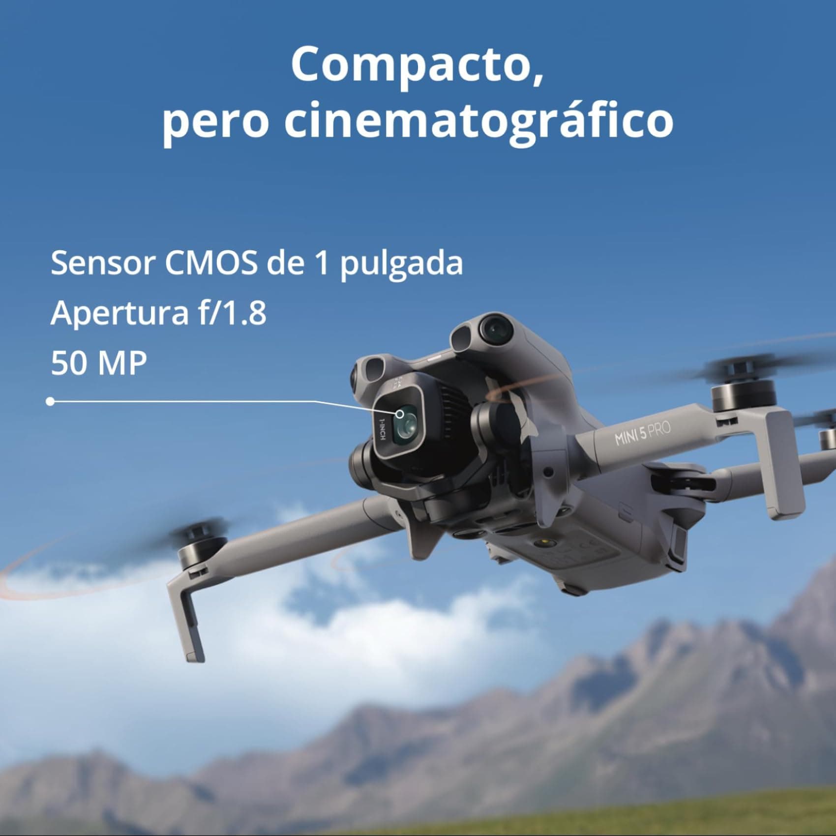Pack DJI Mini 5 Pro Vuela Más Plus con DJI RC 2, dron con cámara, CMOS de 1 pulgada, Dron 4K para principiantes, Detección de obstáculos, ActiveTrack 360°, Mayor duración de la batería thumbnail 2