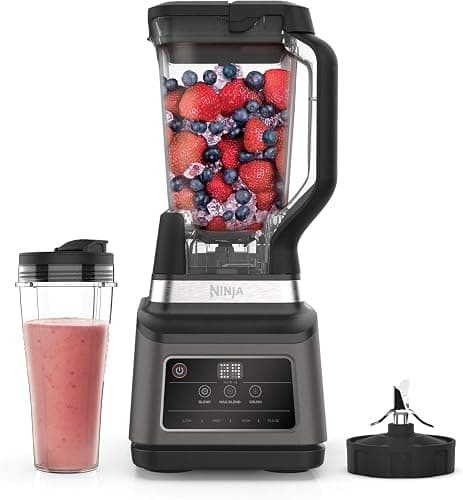 Ninja 2-in-1 Blender with 3 Automatic Programs; Blend, Max Blend, Crush, and 4 Manual Settings, 2.1L Jug & 700ml Cup, 1200W, Dishwasher Safe Parts, Auto-iQ, Black BN750UK - Image 1
