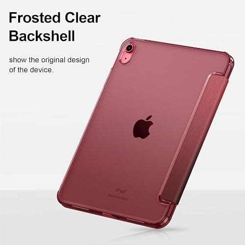 FINTIE Ultra Slim Case for iPad (A16) 11th Generation 11 Inch 2025 / iPad 10th Generation 10.9 Inch 2022 - Frosted Back Shell with Fold-back Stand and Auto Wake/Sleep, Burgundy thumbnail 5