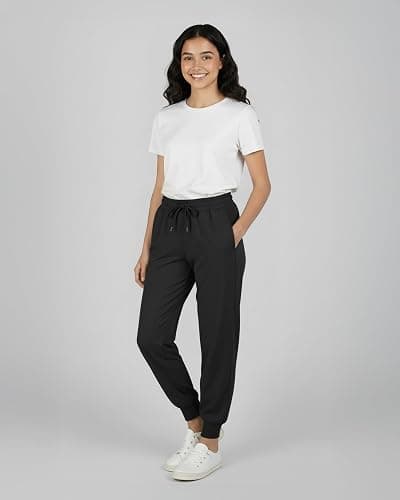 Real Essentials 3 Pack: Girls' Dry-Fit Jogger Sweatpants - Kids Teens Running Athletic Pants with Pockets (Sizes: 4-16) thumbnail 3