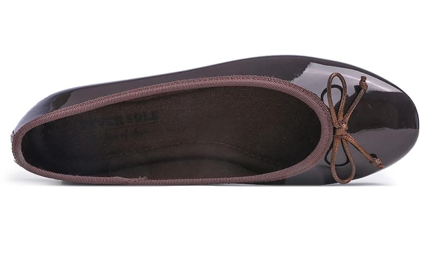 FEVERSOLE Women's Macaroon Colorful Memory Foam Cushion Insock Patent Ballet Flat thumbnail 2