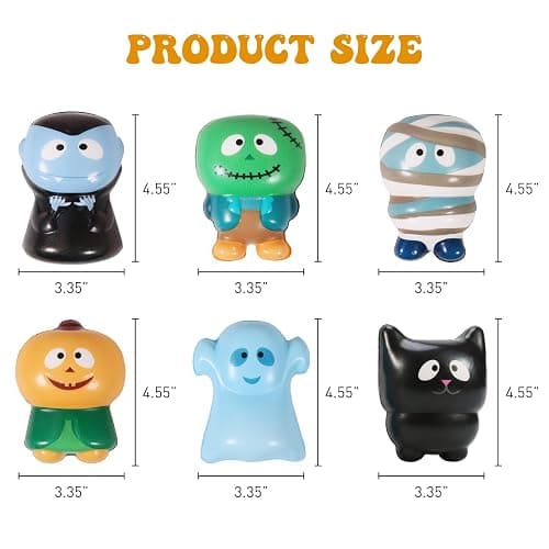 New 6 Packs-Halloween Squishies Toys Slow Rising Party Favors:Pumpkin,Zombie,Black Cat,Mummy,Vampire,Ghost Halloween Treat Bag Classroom Prizes,Stress Relief Toys for Kids Toddlers Gift thumbnail 3