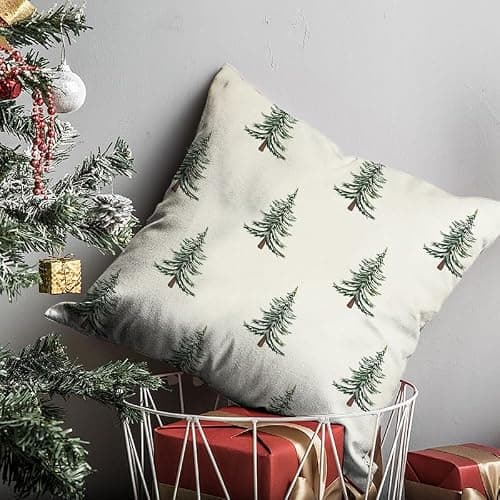 RABUSOFA Christmas Pillow Covers 18x18 Inch Waterproof Christmas Tree Decor White Christmas Throw Pillow Cases Xmas Outdoor Christmas Decorations Winter Cushion Covers for Couch Holiday thumbnail 6
