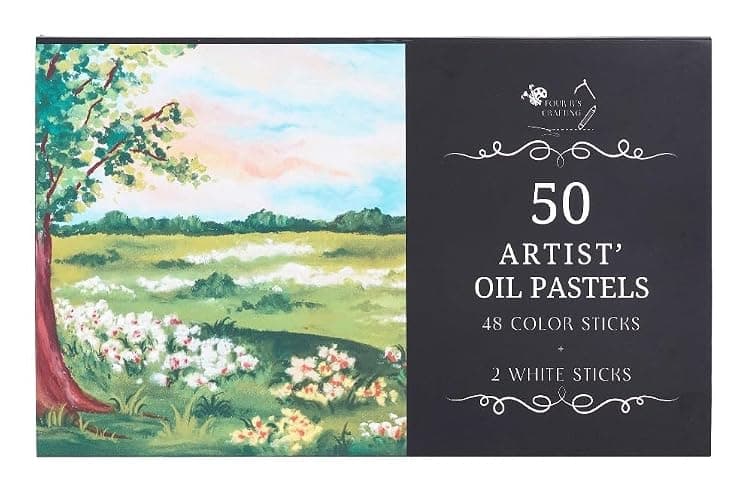 Oil Pastels Set (48 Colors) - Easy to Blend Oil Crayons for Artist w/ 2 Bonus White Sticks - Beeswax Pastel Sticks - Oil Pastel Crayons for Kids for Color Mixing, Stippling, Sgraffito, & More thumbnail 2