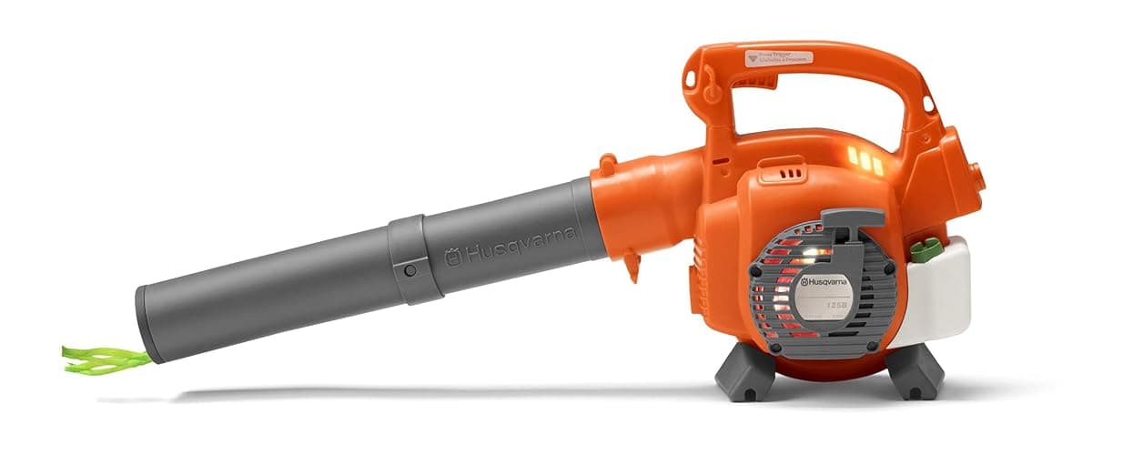 Husqvarna 125B Toy Leaf Blower, Light-Up Engine Makes Noise and Blows Out Real Air, Toddler Toys for Ages 3 and Up, Plastic, Orange/Gray, 589746402 thumbnail 3