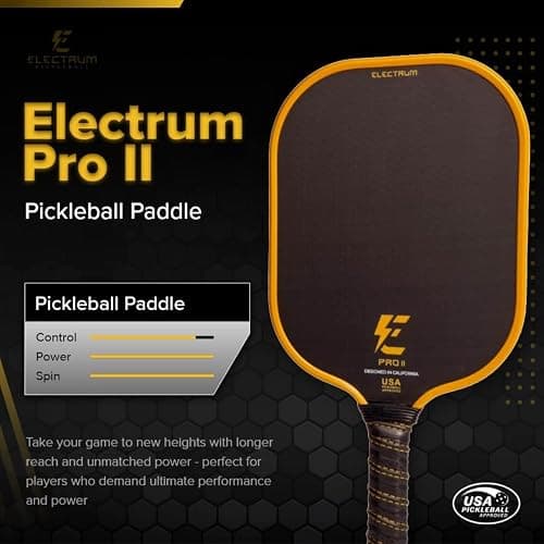 Electrum Pickleball Paddle USAPA Approved | Carbon Fiber Surface | Polypropylene Honeycomb Core | Best Paddle for Spin and Power | Lightweight thumbnail 2