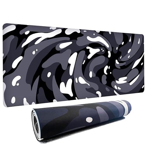 Fluid Pattern XXL Mouse Pad,Super Thick Waterproof Fluid Pattern Large Gaming Mousepad with Stitched Edge,Mouse Computer Desk Accessories,Non-Slip Base Mouse Keyboard Mat 800X400X4mm - Image 1