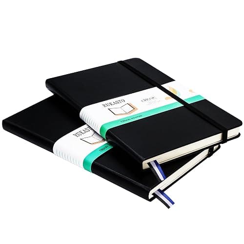Rukasto Hardcover Notebook Blank Journal Sketchbook for Drawing, Medium 5.5 by 8.4 Inch, 100 GSM Thick Paper (Black, Plain) thumbnail 4