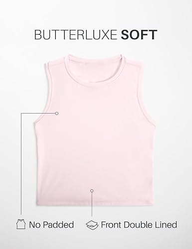 CRZ YOGA Butterluxe Soft Double Lined Tank Tops for Women - Yoga Workout Casual Going Out High Neck Basic Sleeveless Shirt thumbnail 3