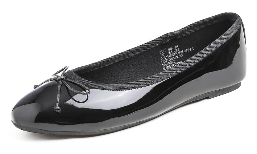 FEVERSOLE Women's Macaroon Colorful Memory Foam Cushion Insock Patent Ballet Flat - Image 1