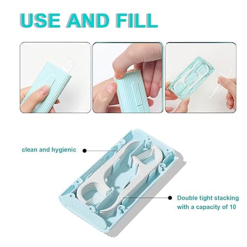 Holy rose Portable Dental Floss Picks Dispenser 2 Box,Travel Floss Case with Adult Floss Sticks 80Count,Portable Flosser Toothpick Perfect for Home,Travel Cleaning Teeth,Tool for Oral Care(Blue thumbnail 5