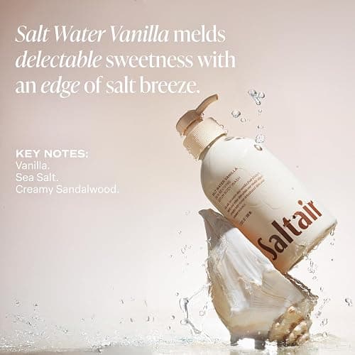 Saltair Body Wash, Salt Water Vanilla 2-Pack. Moisturizing Body Cleanser with Monoi Oil and Cupuacu Butter. Luxury Shower Gel for Women and Men. Vegan, Cruelty-Free, Paraben-Free. 2x 17oz Pump Bottles thumbnail 5