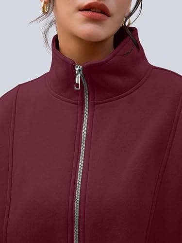 AUTOMET Women's Quarter Zip Oversized Sweatshirt Fleece Mock Neck Pullover | Half Zip, Pockets, Thumb Hole, Teen Oversized Hoodie, Pullover Fleece Jacket, Fall Clothes, Cozy Winter Outfits thumbnail 5