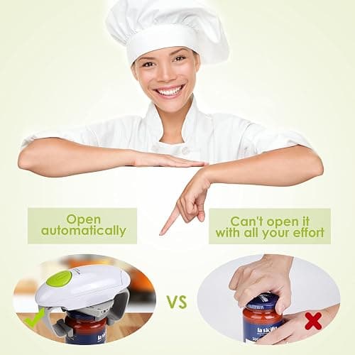 Electric Jar Opener, Kitchen Gadget Strong Tough Automatic Jar Opener For New Sealed Jars,The Hands Free Jar Opener with Less Effort to Open (White) thumbnail 4