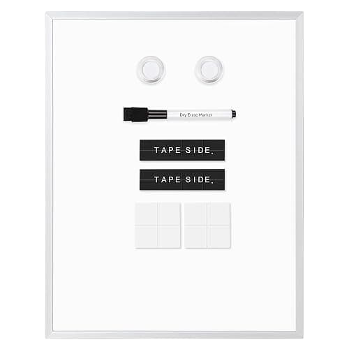 Amazon Basics Small Dry Erase Whiteboard, Magnetic Whiteboard with Marker and Magnets, 27.94 cm x 35.56 cm, Aluminum Frame thumbnail 4