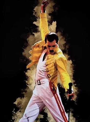 KUSTOM ART Dekoratives Wandposter Serie Sänger Freddie Prominente Mercury Live Druck auf beschichtetem Papier 40 x 30 cm ohne Rahmen - Image 1