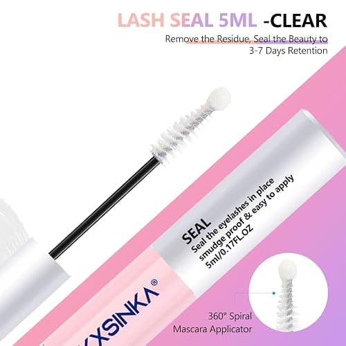 AKXSINKA Lash Bond and Seal Lash Glue, Lash Cluster Glue for DIY Eyelash Extension, Strong Hold 72 Hours eyelash bond and seal waterproof for sensitive eyes thumbnail 5