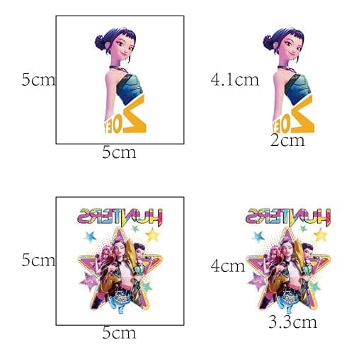20pcs Demon Movie Hunters Temporary Tattoos for Kids Korean Idol Huntrx,Saja Boys,Jinwoo,Rumi,Tiger Decal Temporary Tattoos Body Stickers for Birthday Party Decorations,DIY Activity Supplies thumbnail 6