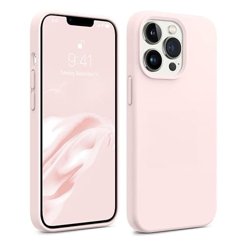 AOTESIER Magnetic for iPhone 13 Pro Max Case, [Compatible with MagSafe] [Military Shockproof Protection] Silicone Phone Case with Soft Anti-Scratch Microfiber Lining, 6.7 inch, Chalk Pink - Image 1