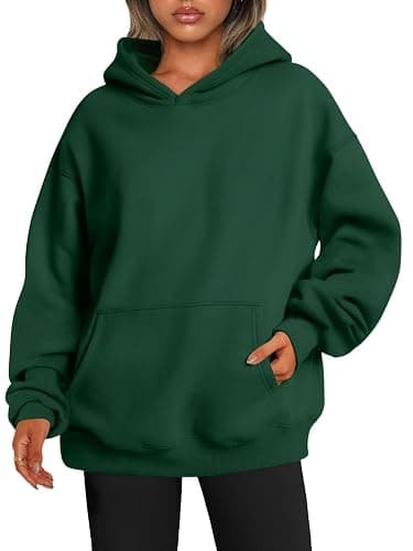 EFAN Womens Hoodies Oversized Sweatshirts Pullover Fleece Sweaters Long Sleeve Winter Fall Outfits Fashion Y2k Clothes - Small - Darkgreen - Image 1