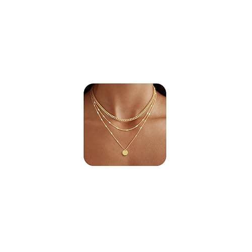 JECOMY 14K Gold Plated Layered Necklaces For Women Gold Necklace Set, Cuban Link, Snake Chain, Paperclip Layered Chains, Twisted Rope and Twisted Chain, Trendy Layering Necklace - Image 1